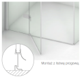 Kabina prysznicowa prostokątna New Trendy NEW SOLEO dwa pola stałe drzwi pojedyncze uchylne uniwersalne 110x80x195cm K-0370

