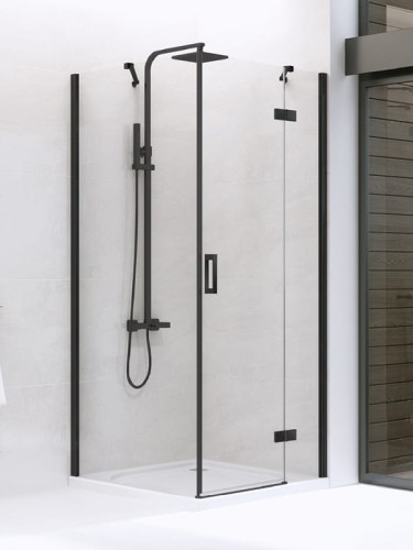 New Trendy NEW RENOMA BLACK Kabina prysznicowa drzwi pojedyncze prawe, profile czarne, 120x100x195cm, D-0208A/D-0112B