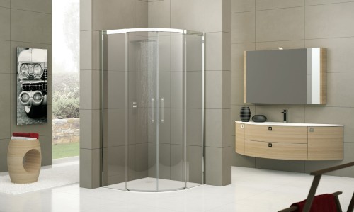 Kabina narożna półokragła Rose Rosse R Novellini 90x90 cm, bez profila dolnego ROSER90-1K w Topsanit.pl