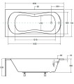 Besco Aria wanna prostokątna 160 cm x 70 cm, kolor biały WAA-160-PA