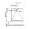Brodzik kwadratowy New Trendy CANTARE 80x80x6cm, B-0136