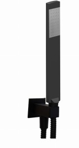Paffoni Quadro zestaw 3w1 rączka natryskowa, uchwyt z przyłączem kątowym, wąż prysznicowy, kolor czarny mat ZDUP095NO