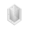 New Trendy NEW SOLEO BLACK Kabina prysznicowa prostokątna, drzwi pojedyncze, uchylne, uniwersalne, wspornik skośny, czarne profile 80x100x195cm D-0230A/D-0116B