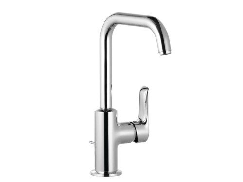 KLUDI PURE&SOLID Jednouchwytowa bateria umywalkowa (sterowanie boczne), bez zestawu odpływowego, chrom 340240575
