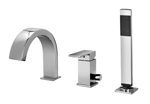 Paffoni ELLE bateria wannowa 3-otworowa z wylewką kaskadową, kolor chrom, EL040CR