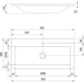 Ravak Clear 800 umywalka prostokątna 80x38 cm, XJJ01180000