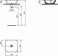 Ideal Standard Connect Air umywalka nablatowa, 40 cm, kwadratowa E034701