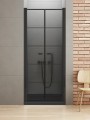New Trendy NEW SOLEO BLACK Drzwi wnękowe podwójne uchylne, szkło 6 mm Active Shield, czarna kratka, 90x195cm D-0281A
