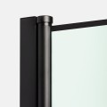 New Trendy NEW SOLEO BLACK Drzwi wnękowe uchylne, szkło 6 mm Active Shield, czarna kratka, wspornik skośny, wersja lewa 90x195cm D-0279A
