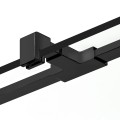 New Trendy NEW SOLEO BLACK Drzwi wnękowe uchylne, szkło 6 mm Active Shield, czarna kratka, wspornik skośny, wersja lewa 90x195cm D-0279A