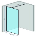 Ścianka walk-in Rea Bler 100 cm REA-K7634 profile kolor czarny  - rysunek techniczny