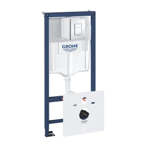 Grohe Rapid SL 5 w 1 Stelaż Podtynkowy WC (stelaż, wsporniki, przekładka akustyczna, system fresh + przycisk Skate Cosmopolitan chrom), 38827000