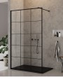Ścianka prysznicowa Walk-In z czarną kratą New Trendy NEW MODUS BLACK 80x200cm EXK-0245 szkło czyste kratka profil czarny powłoka Active Shield