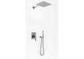 Kohlman Experience Gray zestaw prysznicowy podtynkowy z deszczownicą kwadratową 30 cm, grafit szczotkowany QW210EGQ30