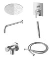 Kohlman Proxima zestaw prysznicowy podtynkowy z deszczownicą okrągłą 40 cm, chrom QW210PR40