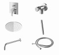 Kohlman Gixs zestaw prysznicowy podtynkowy z deszczownicą okrągłą 35 cm, chrom QW210GR35