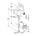 KLUDI PURE&SOLID Jednouchwytowa bateria bidetowa, z zestawem odpływowym, chrom 342160575