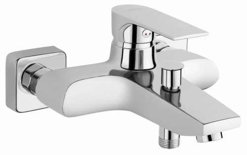 Bateria wannowa Ferro Algeo Square BAQ1, ścienna chrom