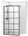 Ścianka prysznicowa walk-in Rea Bler 1 Black 110 cm, profile i krata czarne REA-K7956