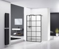 Ścianka prysznicowa walk-in Rea Bler 1 Black 110 cm, profile i krata czarne REA-K7956