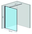 Ścianka prysznicowa walk-in Rea Bler 1 Black 110 cm, profile i krata czarne REA-K7956