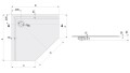 Brodzik pięciokątny Sanplast SPACE MINERAL  biały 90 x 90 cm (645-290-0830-01-000)