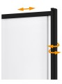 Parawan nawannowy New Trendy Sensi przesuwny składany czarny profil  85x150 P-0045