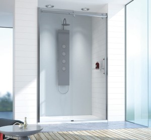 Sanplast ALTUS Drzwi przesuwne 150-160 cm profile chrom szkło przeźroczyste 600-121-1551-42-401