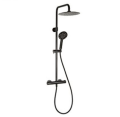 Valvex Diya Black zestaw prysznicowy z termostatem i deszczownicą 25 cm, kolor czarny mat 2447120