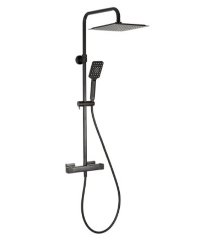 Zestaw prysznicowy z termostatem Valvex Cubus Black 2447130, kolor czarny mat