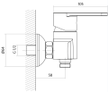 Cersanit Cari Bateria natryskowa, ścienna, chrom S951-026