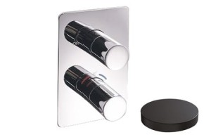 Giulini Giovanii Futuro Bateria natryskowa termostatyczna podtynkowa, 2 wyjścia, czarny mat,  8276/CZAR