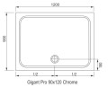 Brodzik prostokątny RAVAK GIGANT PRO CHROME 120x90x3 XA04G701010