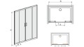 Drzwi prysznicowe TX Sanplast przesuwne D4/TX5b 150x190 cm, szkło W15/profile srebrny błyszczący 600-271-1250-38-231