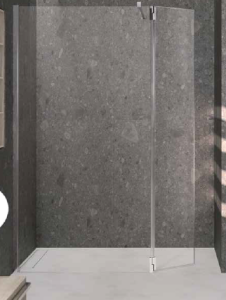 Novellini Kali H+HA Ścianka prysznicowa walk-in 110cm z ruchomym skrzydłem 37cm, KALIH110-1B+KALIHA37-1K