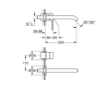 Grohe Essence New 2-otworowa bateria umywalkowa podtynkowa, kolor chrom Rozmiar L, 19967001- rysunek techniczny