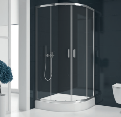 New Trendy Suvia kabina prysznicowa półokrągła 90x90 cm szkło przejrzyste, z brodzikiem ,ZS-0002