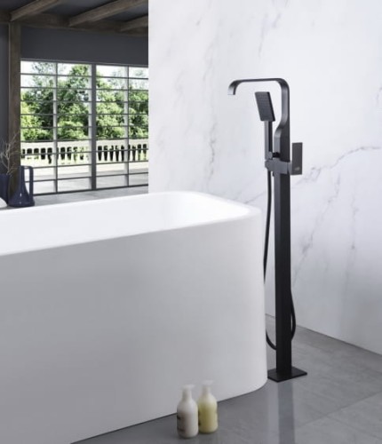 Blue Water Bateria wannowa wolnostojąca Toronto,czarny mat,TOR-BWP.090