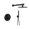 Laveo Pretto zestaw natryskowy podtynkowy deszczownica 25 cm czarny mat BAO_701P