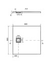 Cersanit Tako Slim Brodzik kwadratowy 80x80x4cm kolor biały S601-121 - rysunek techniczny
