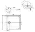 Cersanit Tako Brodzik kwadratowy 80x80x4cm kolor biały S204-009 - rysunek techniczny