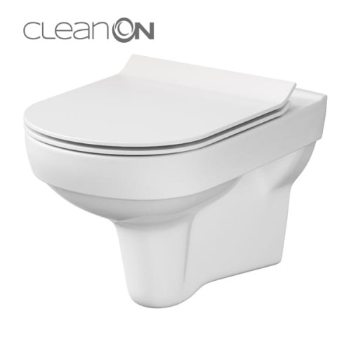 Cersanit CITY NEW Miska wisząca, bezkołnierzowa CleanOn, 53x37 cm, kolor biały K35-028