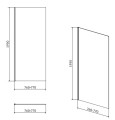 Cersanit Moduo Ścianka kabiny prysznicowej 80x195 cm S162-007 - rysunek techniczny