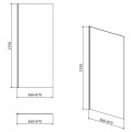 Cersanit Moduo Ścianka kabiny prysznicowej 90x195 cm S162-008 - rysunek techniczny
