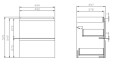 Cersanit Moduo Szafka podumywalkowa 50cm, kolor biały S929-012 - rysunek techniczny