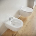 Aranżacja Cersanit ZEN - Krótka Miska WC Cersanit Zen Zestaw miska WC wisząca CleanOn z deską wolnoopadającą białą S701-428