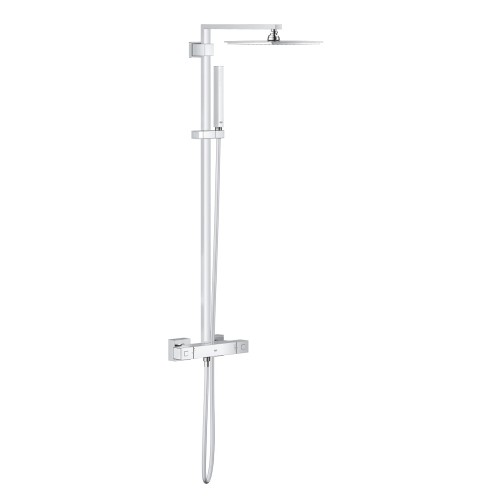 Zestaw prysznicowy z termostatem Grohe Euphoria Cube System 230 26087000 deszczownica Rainshower Allure 230x230mm, montaż natynkowy (ścienny) kolor chrom