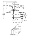 Bateria umywalkowa Grohe Lineare XS 32109001, kolor chrom  - rysunek techniczny