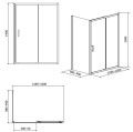 Cersanit Arteco Kabina prysznicowa przesuwna 120x90x190 cm szkło transparentne S157-012