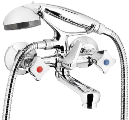 Bateria wannowa KFA Armatura Standard 304-120-00 z  kompletem prysznicowym, kolor chrom